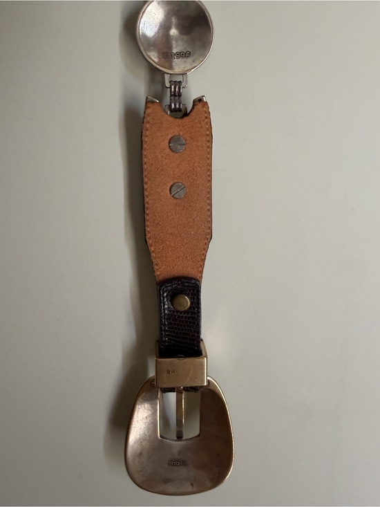 Bringhton 1996 black leather belt silver tone M 35/36 in long western rodeo boho main image 7